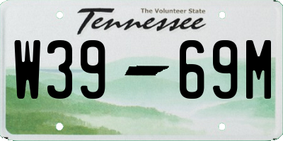 TN license plate W3969M