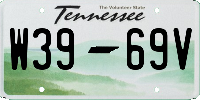 TN license plate W3969V