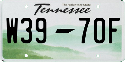 TN license plate W3970F