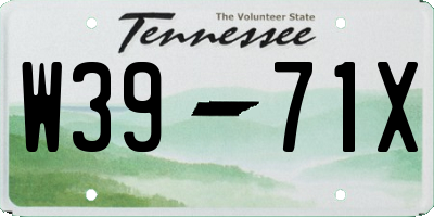 TN license plate W3971X