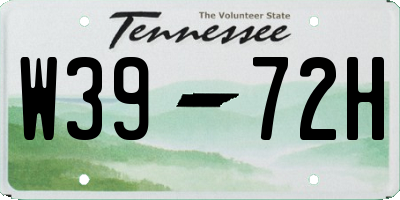 TN license plate W3972H