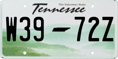 TN license plate W3972Z