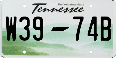 TN license plate W3974B