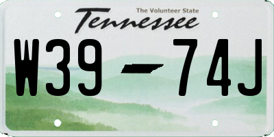 TN license plate W3974J