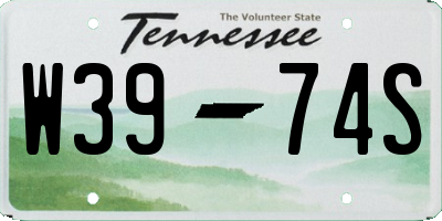 TN license plate W3974S