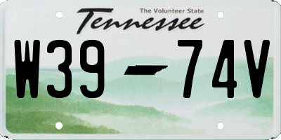 TN license plate W3974V
