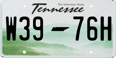TN license plate W3976H