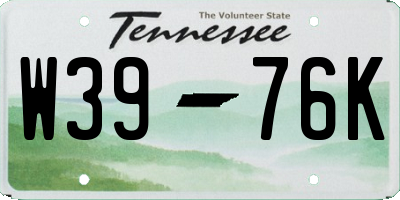 TN license plate W3976K