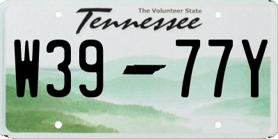 TN license plate W3977Y