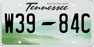 TN license plate W3984C