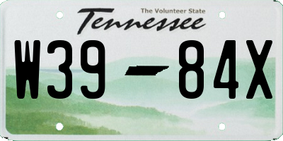 TN license plate W3984X