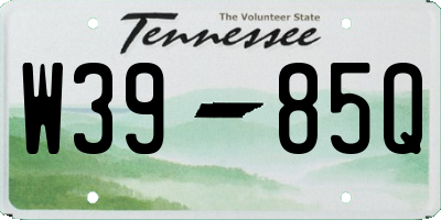 TN license plate W3985Q