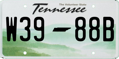 TN license plate W3988B