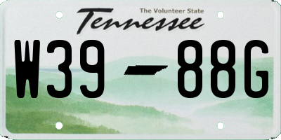 TN license plate W3988G