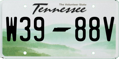 TN license plate W3988V