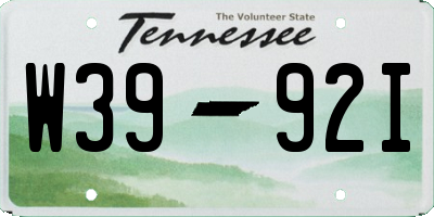 TN license plate W3992I