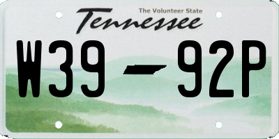 TN license plate W3992P