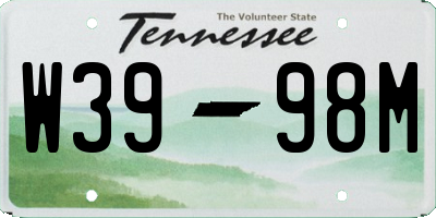 TN license plate W3998M