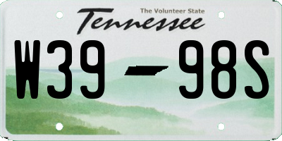 TN license plate W3998S