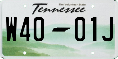 TN license plate W4001J
