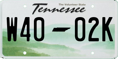 TN license plate W4002K