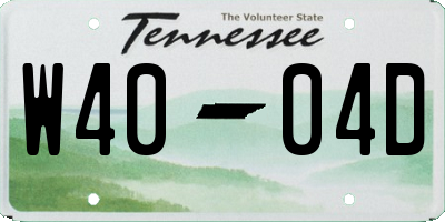 TN license plate W4004D
