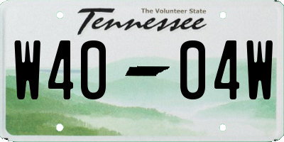 TN license plate W4004W