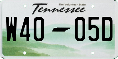 TN license plate W4005D