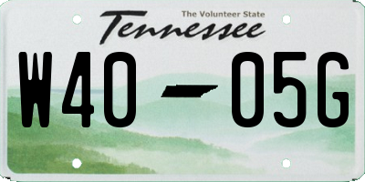 TN license plate W4005G