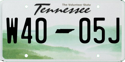 TN license plate W4005J