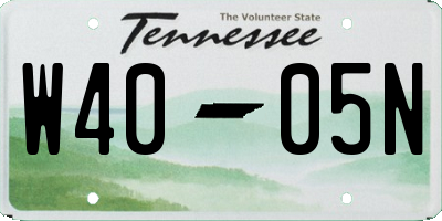 TN license plate W4005N