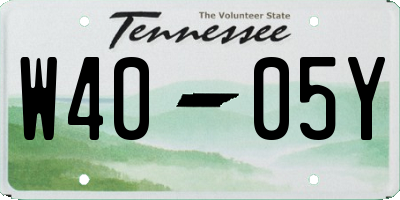 TN license plate W4005Y