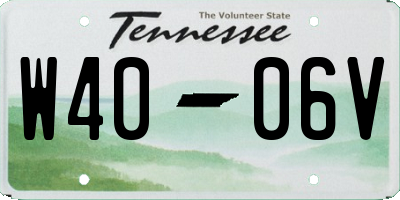 TN license plate W4006V