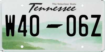 TN license plate W4006Z