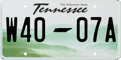 TN license plate W4007A