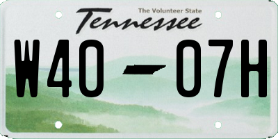 TN license plate W4007H