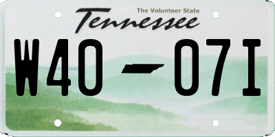 TN license plate W4007I