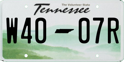 TN license plate W4007R