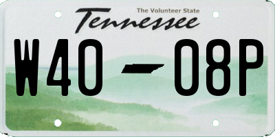 TN license plate W4008P
