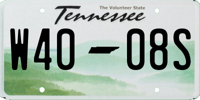 TN license plate W4008S