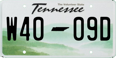 TN license plate W4009D