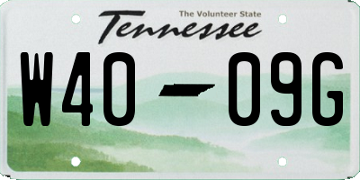 TN license plate W4009G