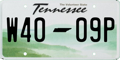 TN license plate W4009P