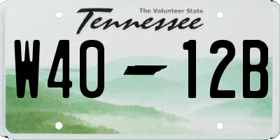 TN license plate W4012B