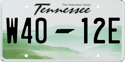 TN license plate W4012E
