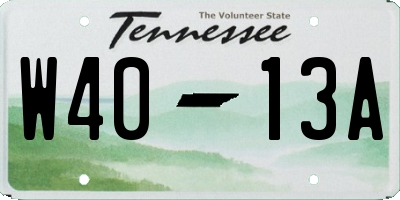 TN license plate W4013A