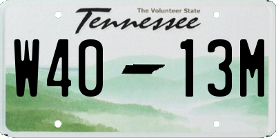 TN license plate W4013M