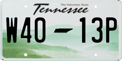 TN license plate W4013P