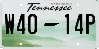 TN license plate W4014P