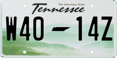 TN license plate W4014Z
